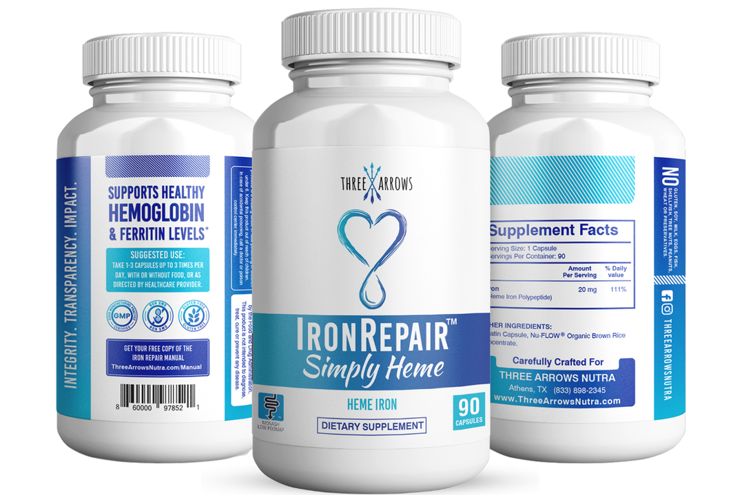 Three Arrows Iron Repair Simply Heme Iron Supplement