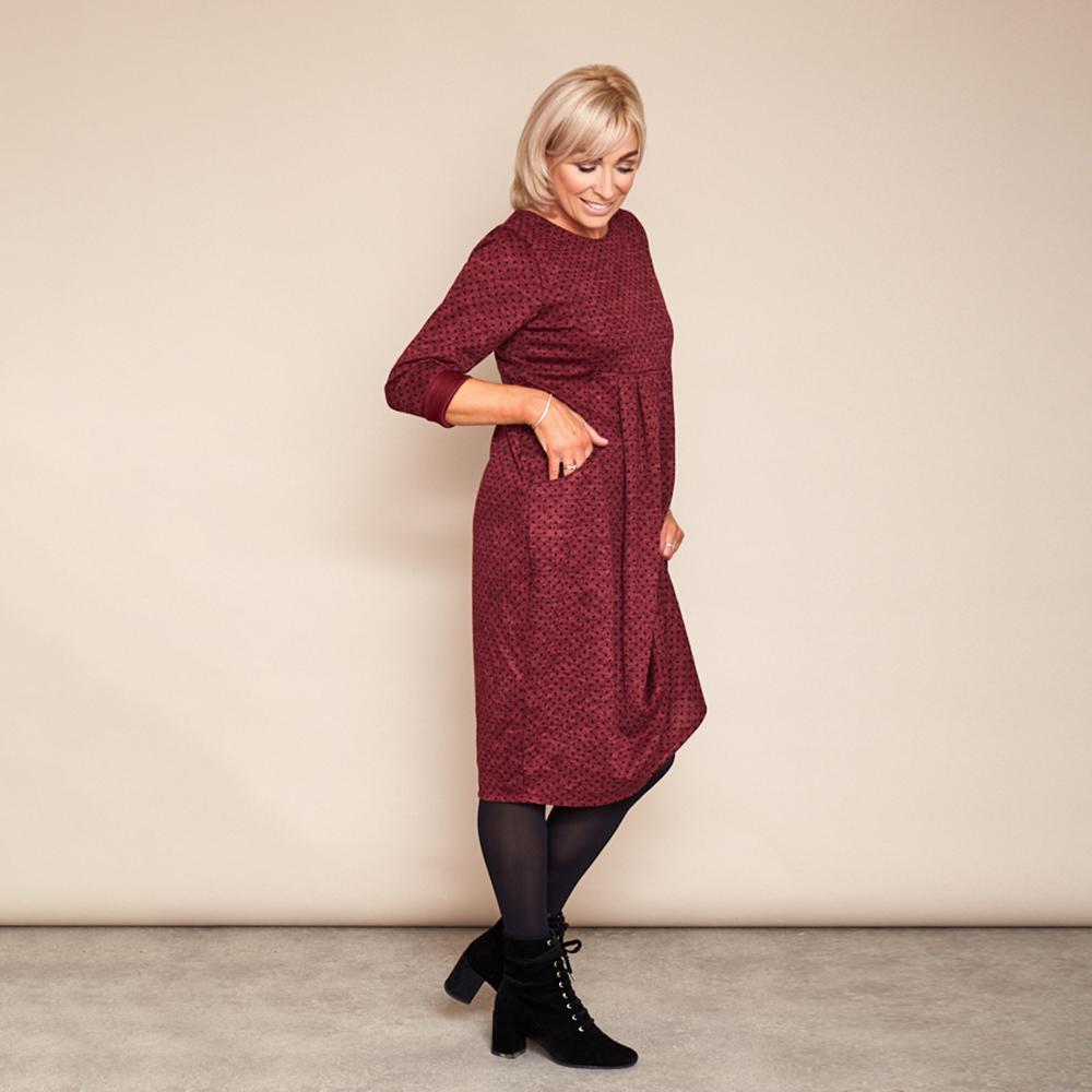 Zoe Polka Dot Dress (Wine)