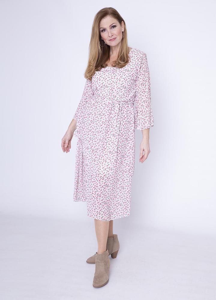 V Neck Laura Georgette Dress