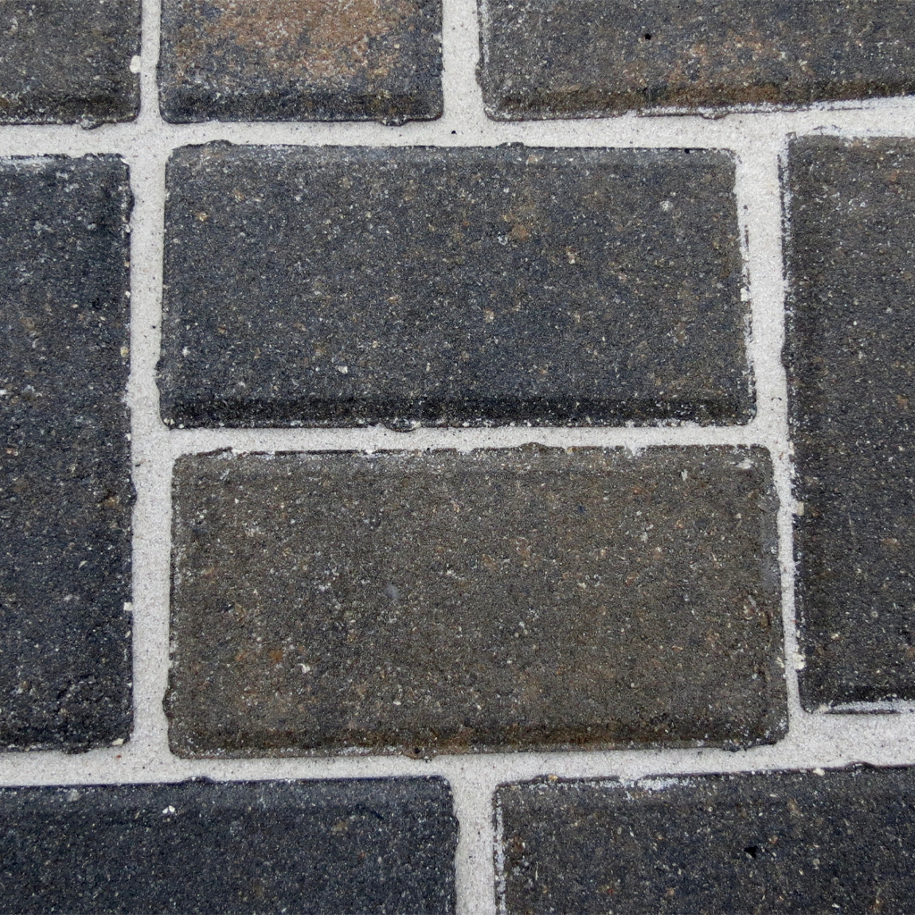 Natural on dark pavers