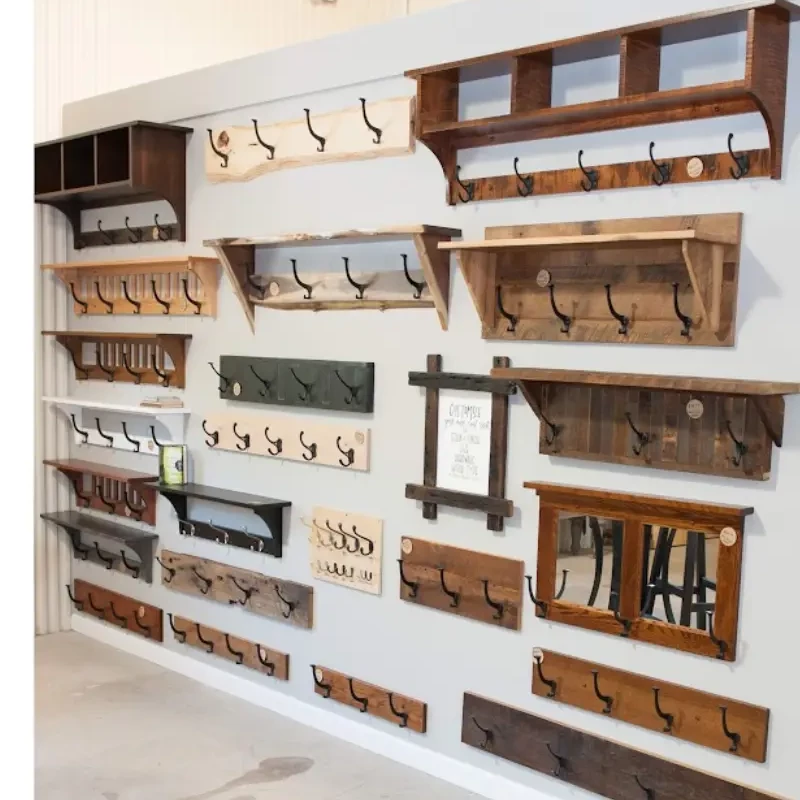 Wood Coat Racks with Shelves