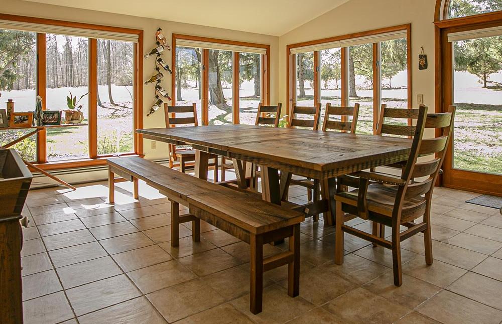 reclaimed wood farmhouse dining table