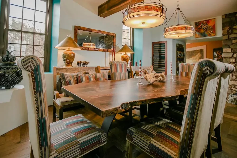 southwestern style live edge dining furniture