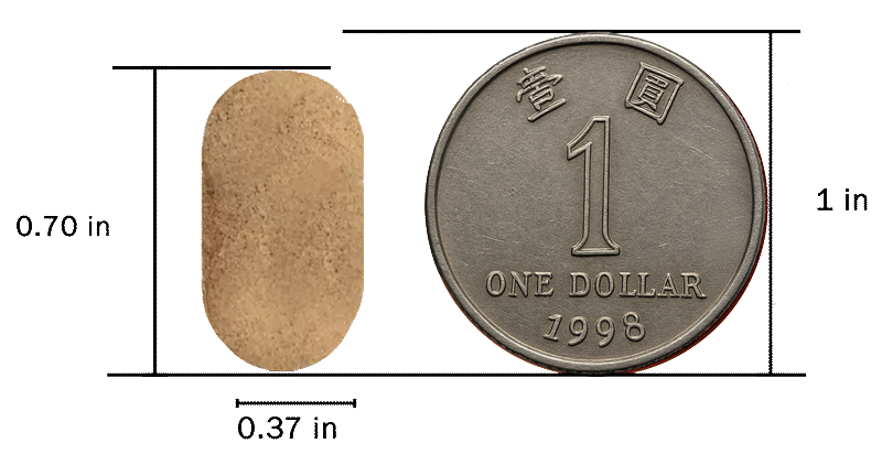 Size comparison of BacoBliss with US Penny