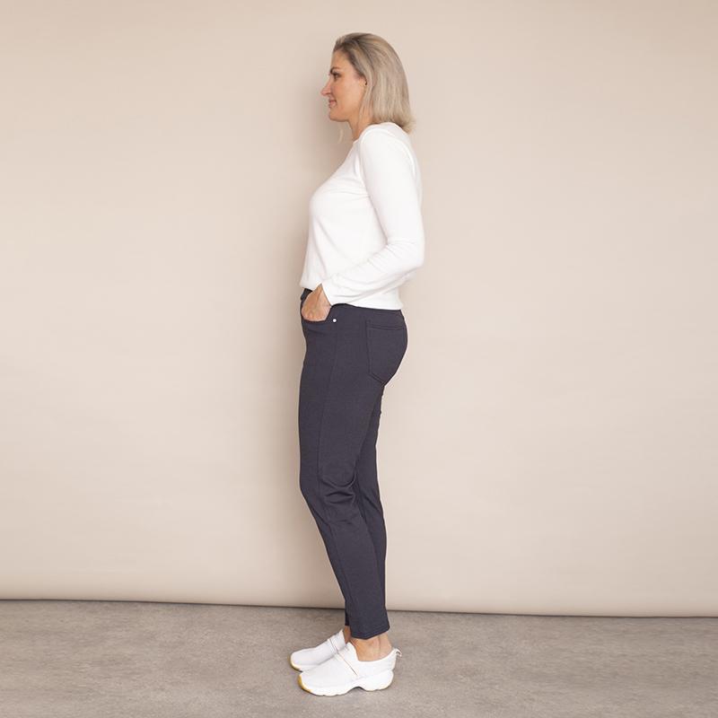Ann Stretch Waist Trousers - Plus Size (Grey)