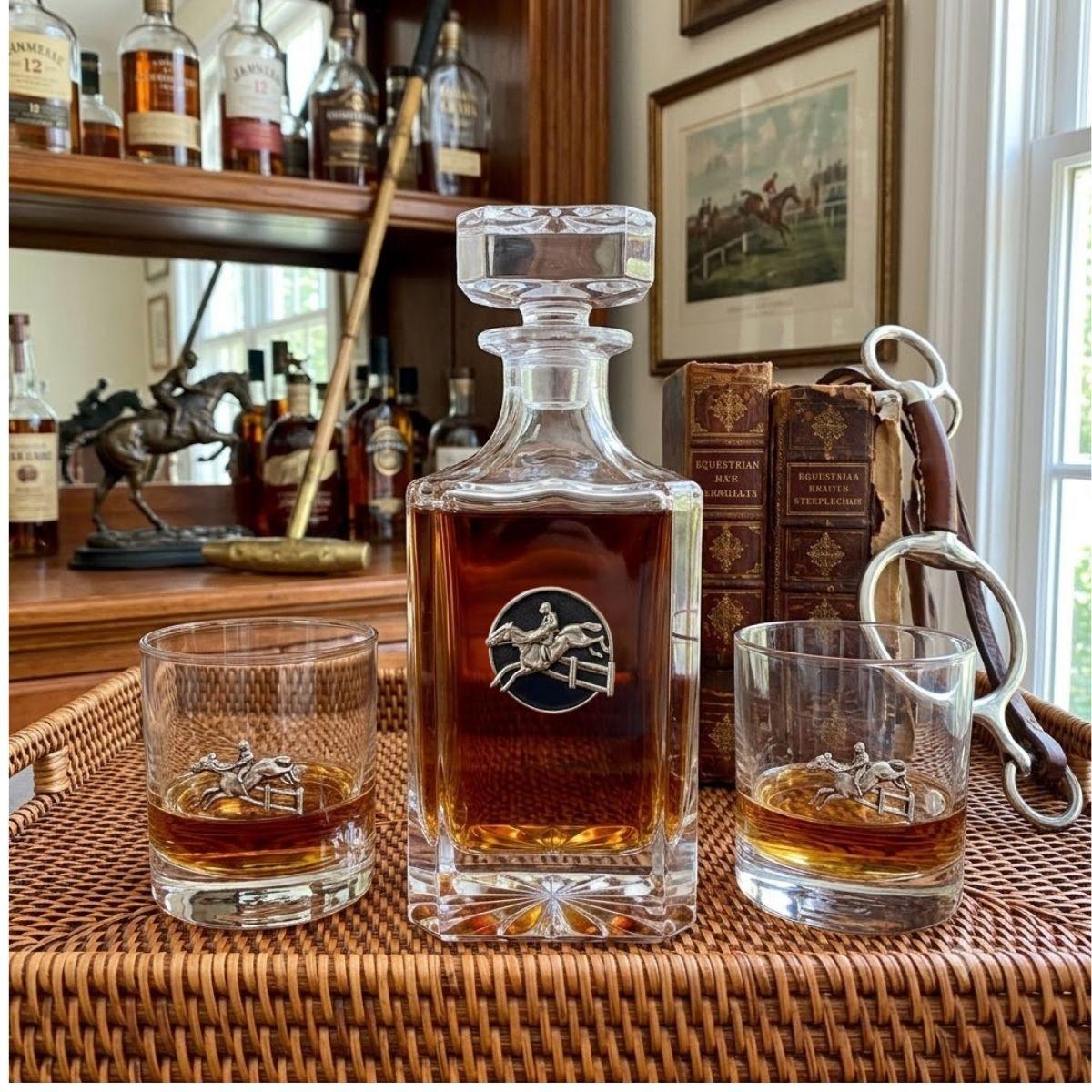Hunter-Jumper Decanter Set | Gift for Horse Lover