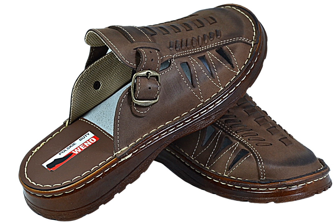 Oliver - Mens summer leather clogs - Reindeer Leather