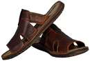 Mateos - Men's leather flip-flop sandals - Reindeer Leather