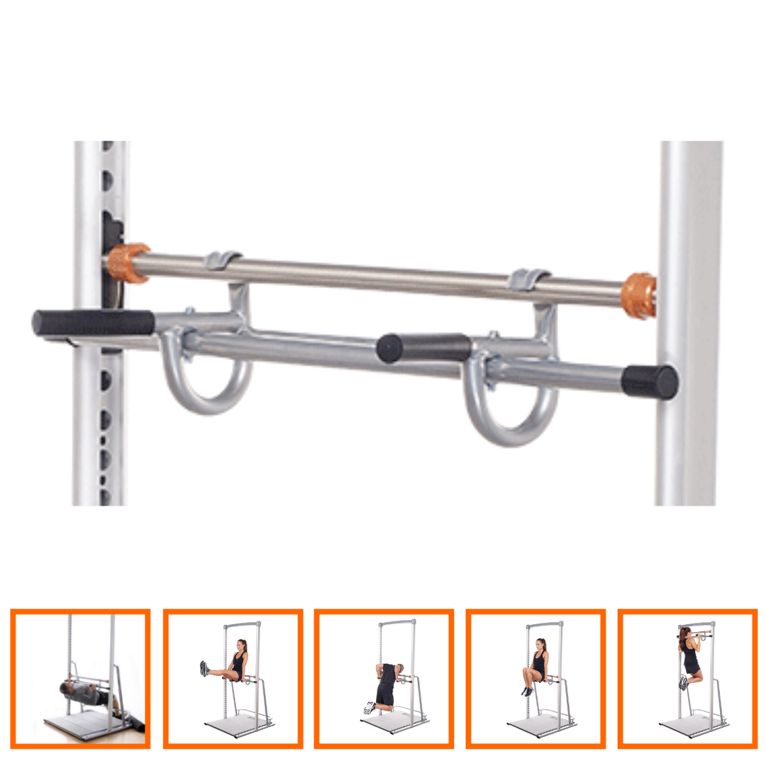 adjustable dip and row bar for ultimate training stations by SoloStrength