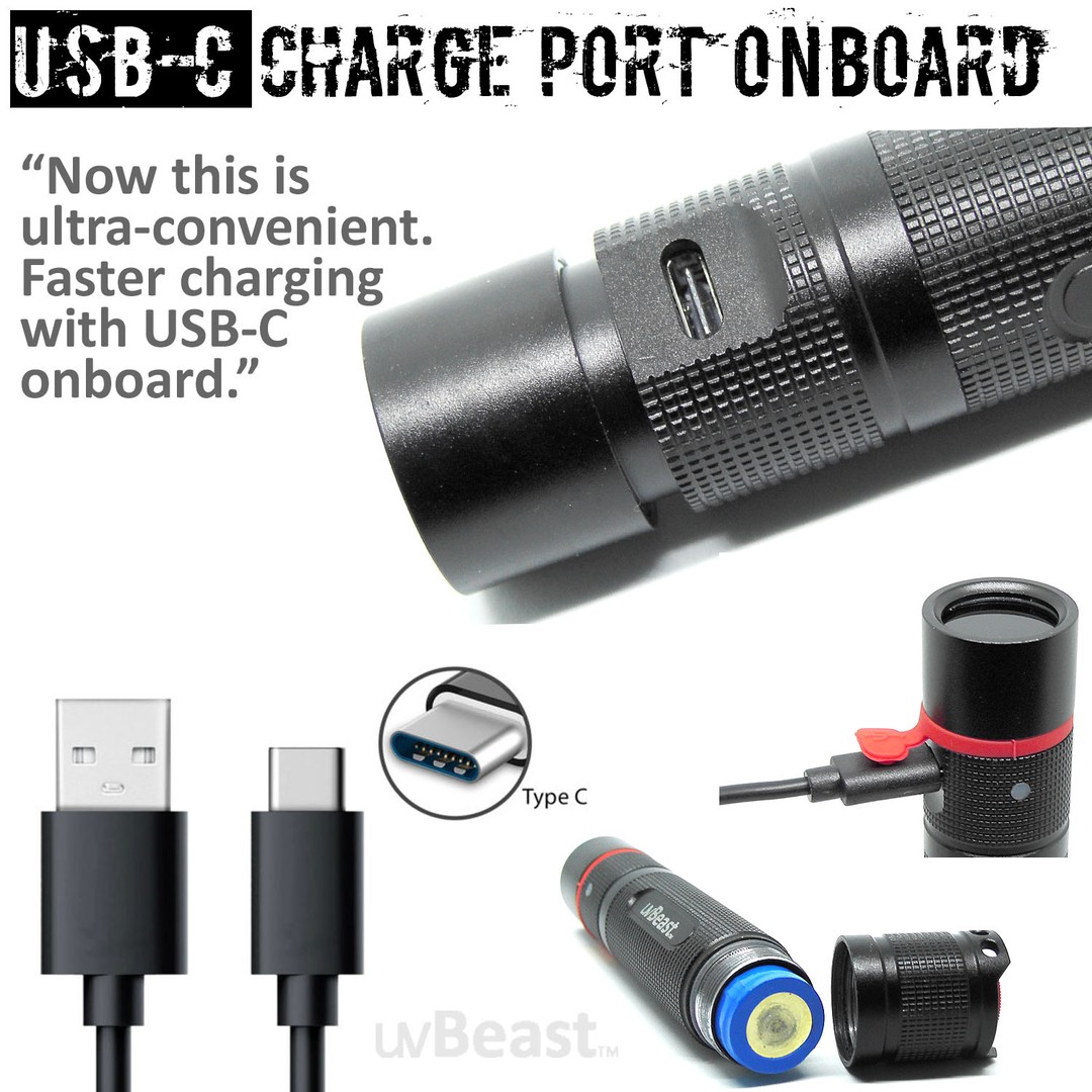 USB-C Q uvBeast Black Light UV Flashlight V3 365nm MINI FILTERED Ultraviolet 