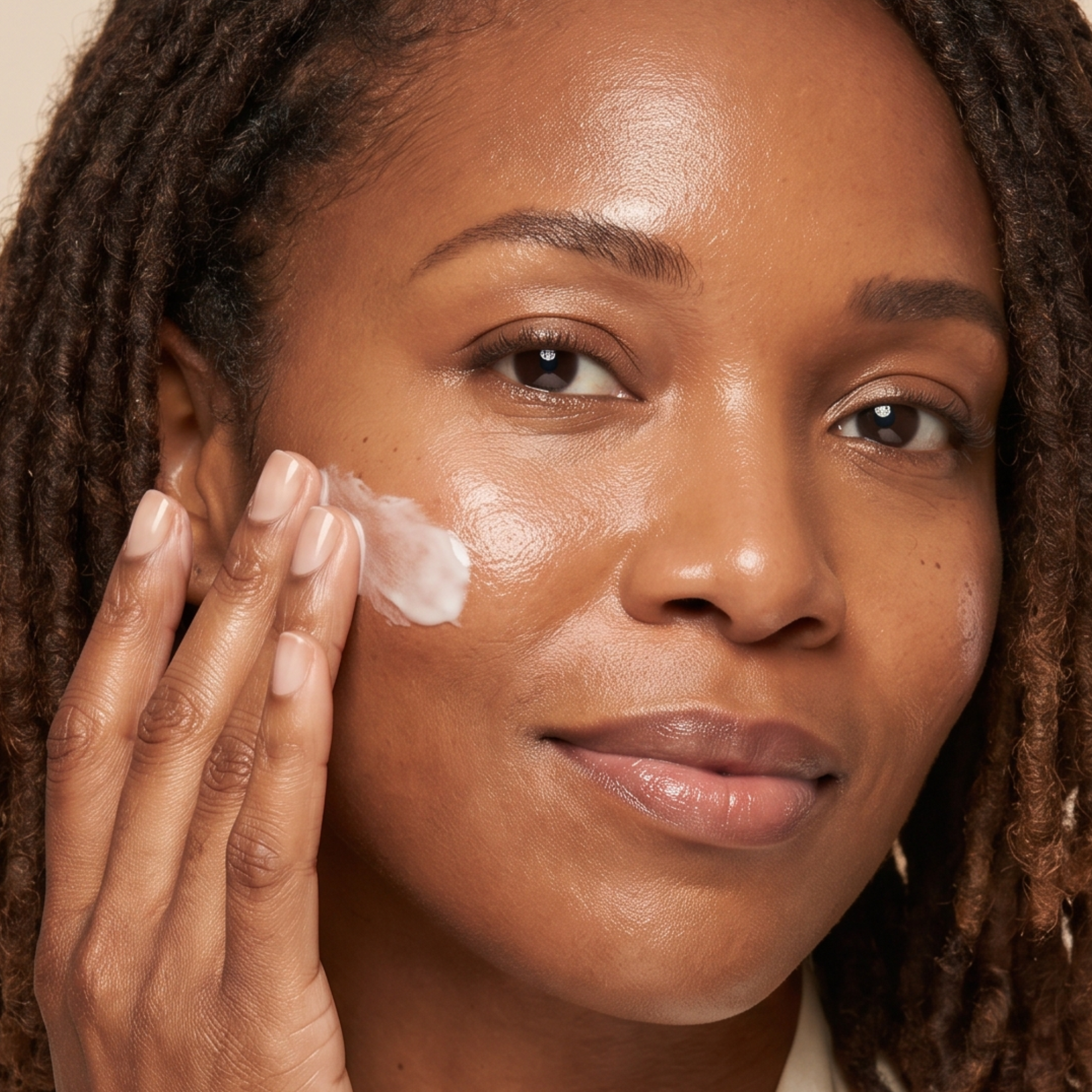 woman hydrating her skin