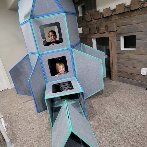 Superspace in the wild with real customers - Allow your kids to create all kinds of creations from forts, rockets and castles.