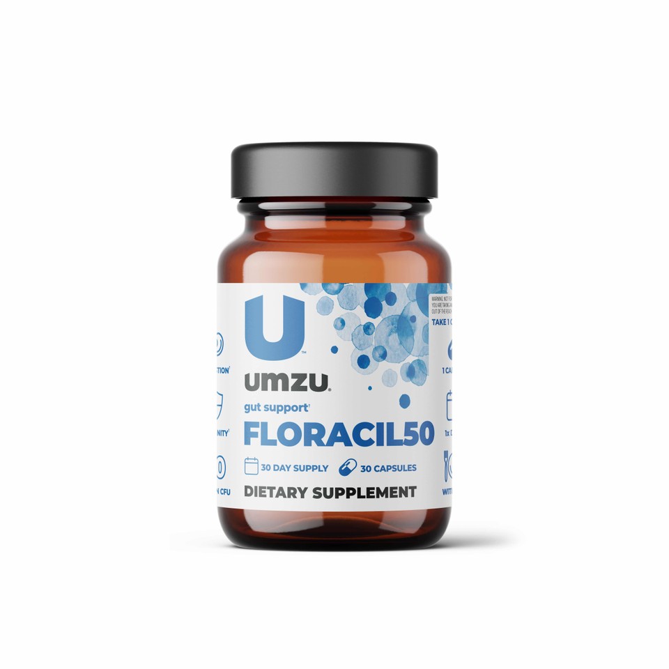 Front view of Floracil supplement bottle