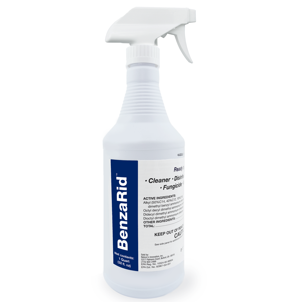 BenzaRid Hospital Grade Cleaner - Disinfectant, Virucide, Fungicide - 32oz