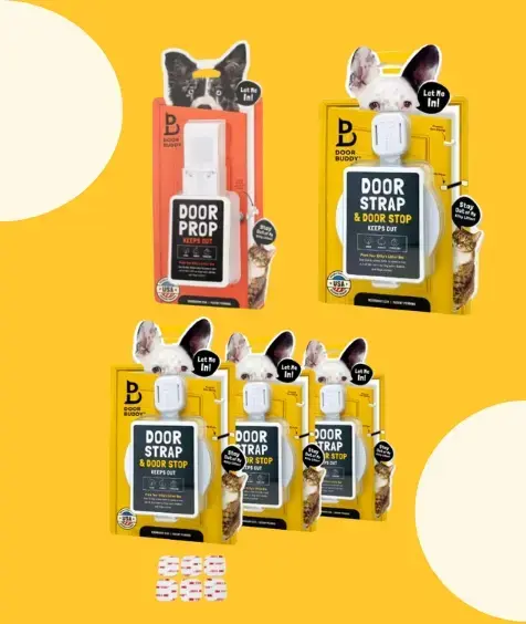 Door Buddy products ( door buddy door prop, door buddy door strap and strap bundle)