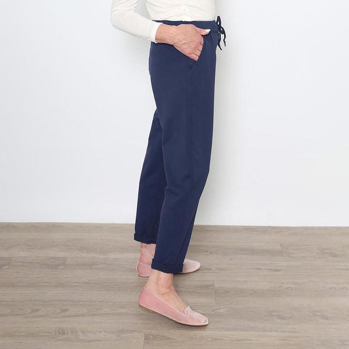 Drawstring Jersey Jegging in Navy
