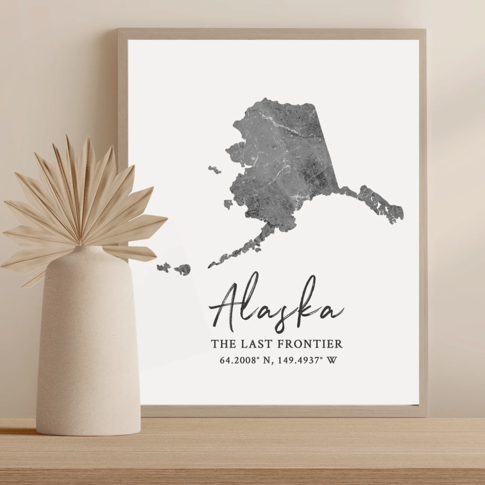 Alaska State Map Silhouette print
