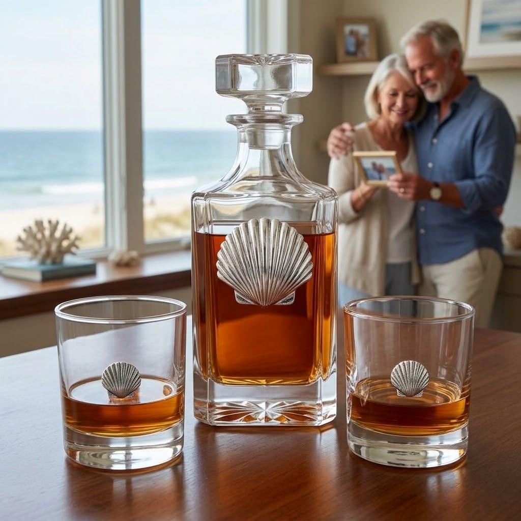Seashell Decanter Set and Cherish memories of the beach