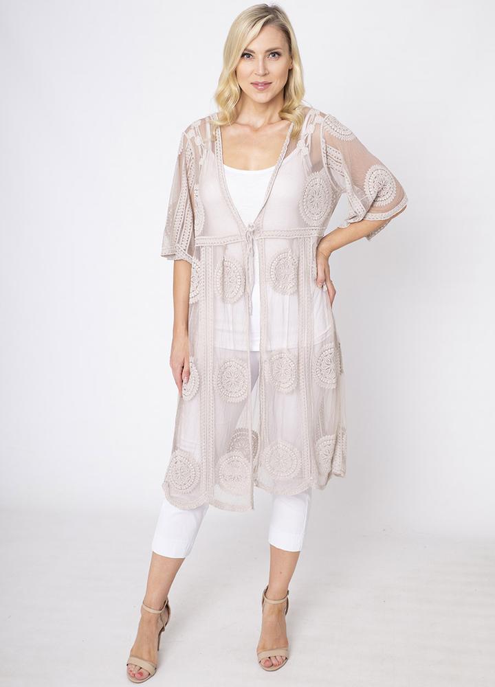 Long Lace Crochet Cardi