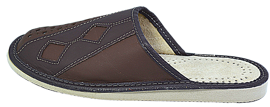 Thunder - Men leather scuff slippers - Reindeer Leather