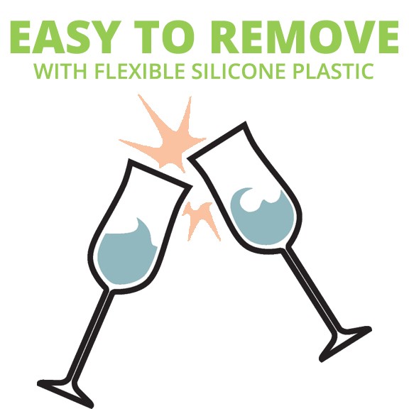 Easy to remove with flexible silicon plastic.