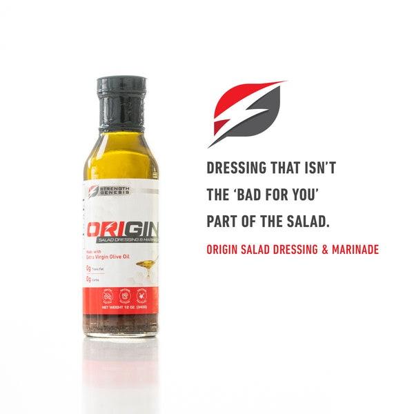 Strength Genesis Origin Keto Salad Dressing & Marinade white background