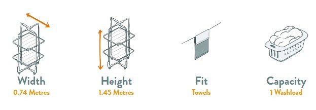 Hills 2 Tier Mobile Tower Clothes Airer Specifications