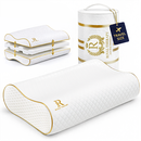 Royal Therapy three-layer contour travel pillow with compact travel pouch