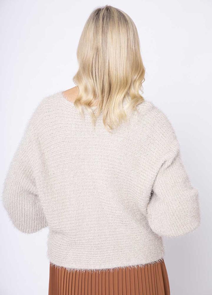 Cable Mohair Jumper in Beige