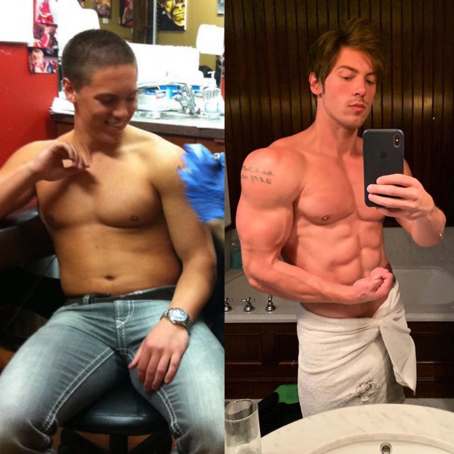 transformation of Greg getting more muscle.