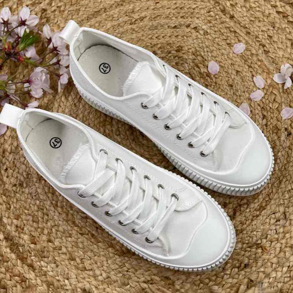 Leah Platform Trainers (White)