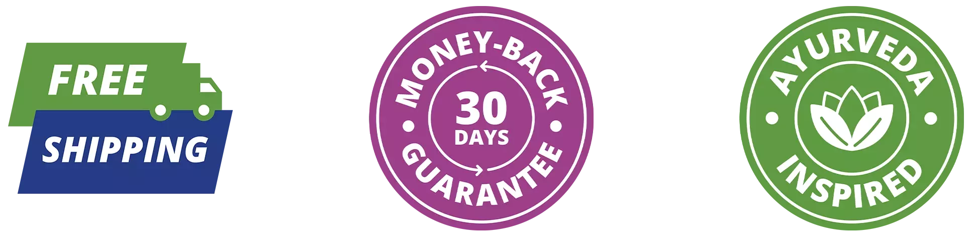 Free shipping, Ayurveda inspired, 30-day Money back Guarantee