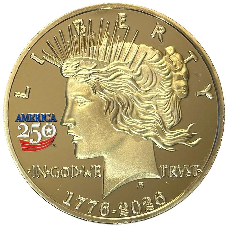 America's 250th Anniversary Peace Dollar Golden Proof Coin