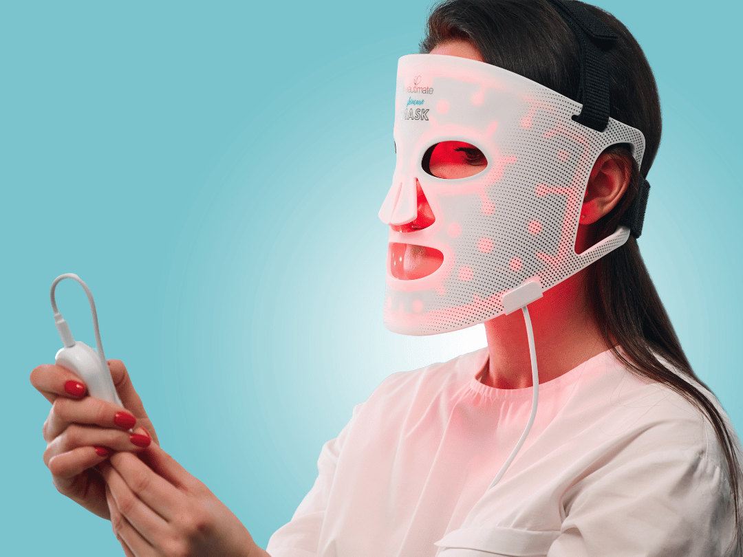 woman using beautimate led mask