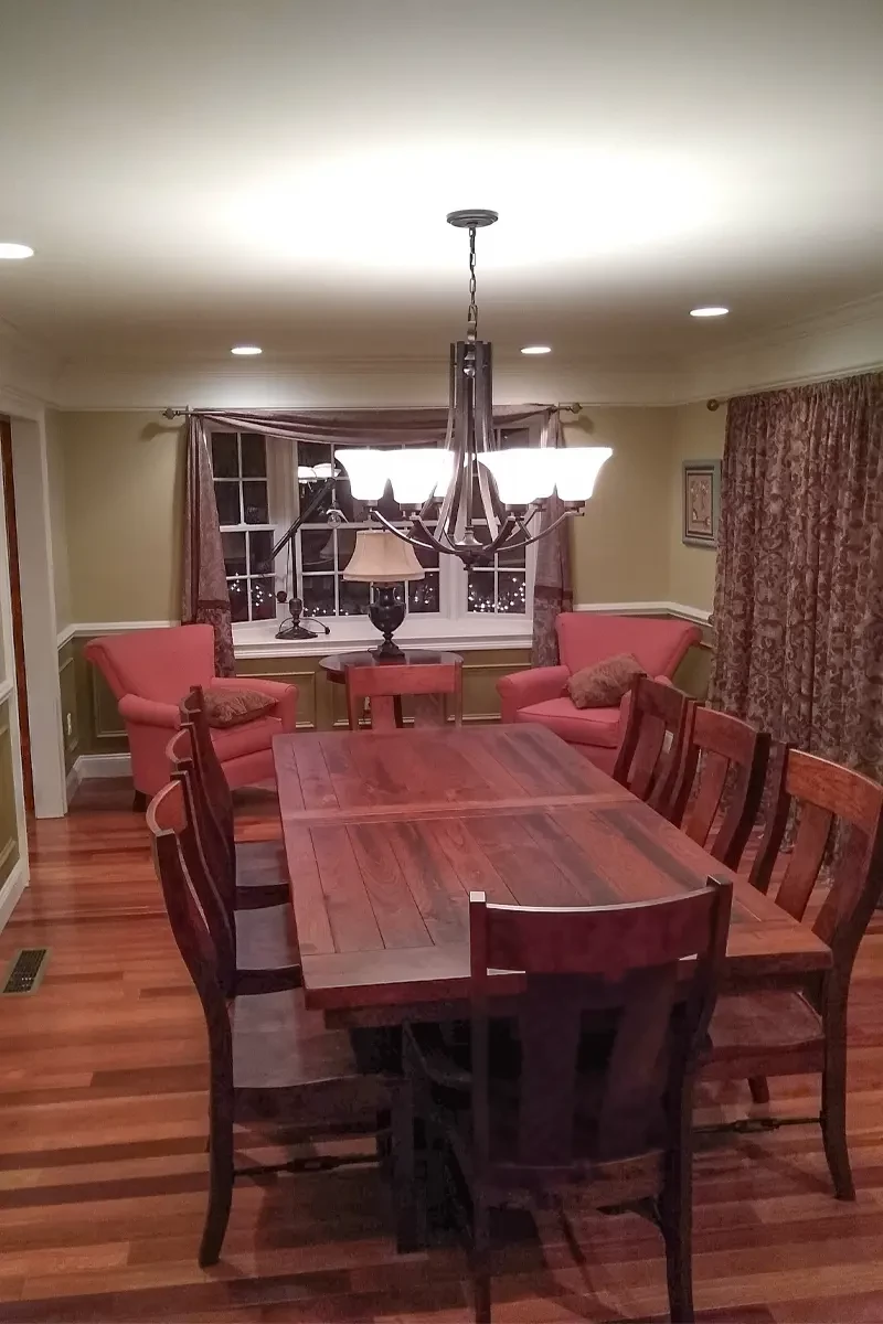 8 person cherry wood dining table