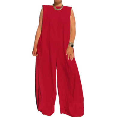 You Are Confident, Established, & Whip-smart: Sleeveless Wide-leg Jumpsuit