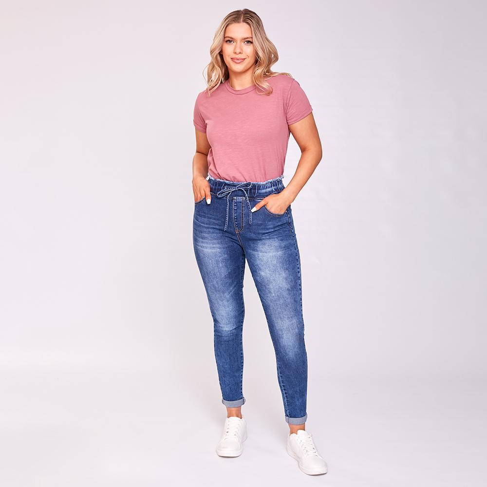 Dana Drawstring Classic Jeggings (Blue)