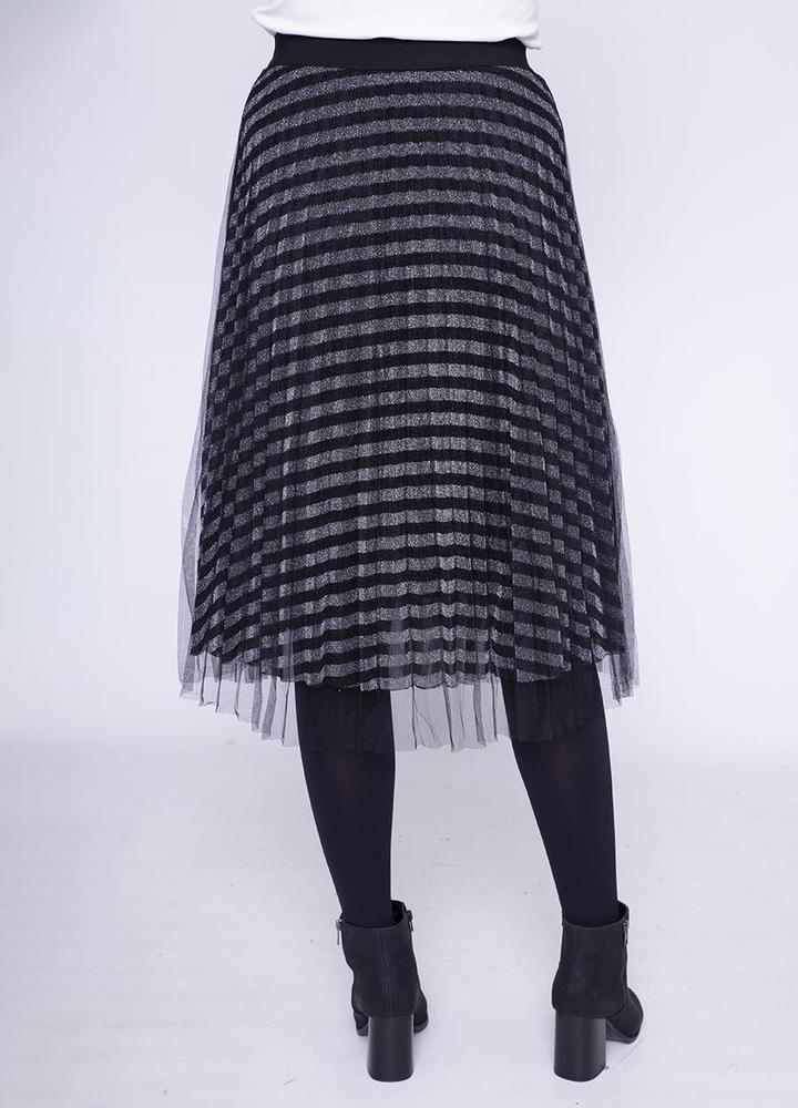 Overlay Net Skirt in Silver