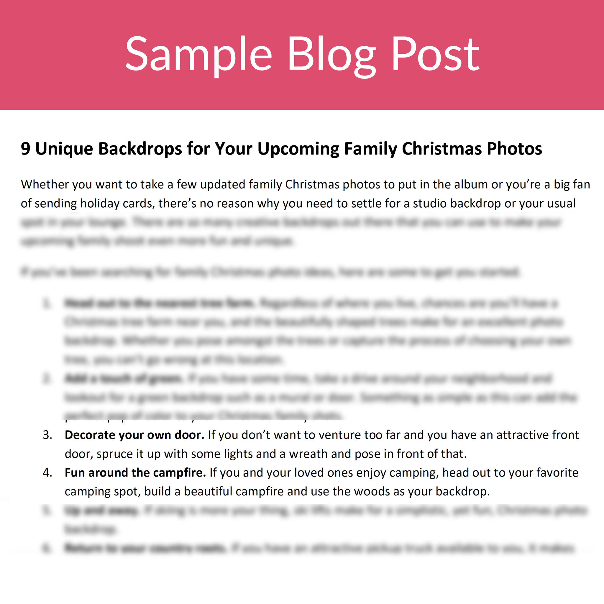 Photography Blog Ideas for the Holidays