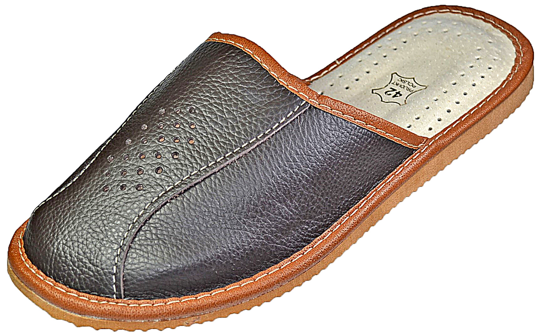 Bronson Mens Leather House Slippers Reindeer Leather