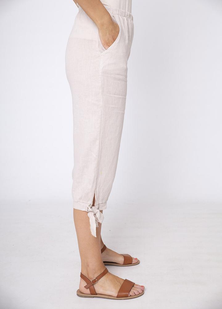 Ankle Tie Linen Trouser