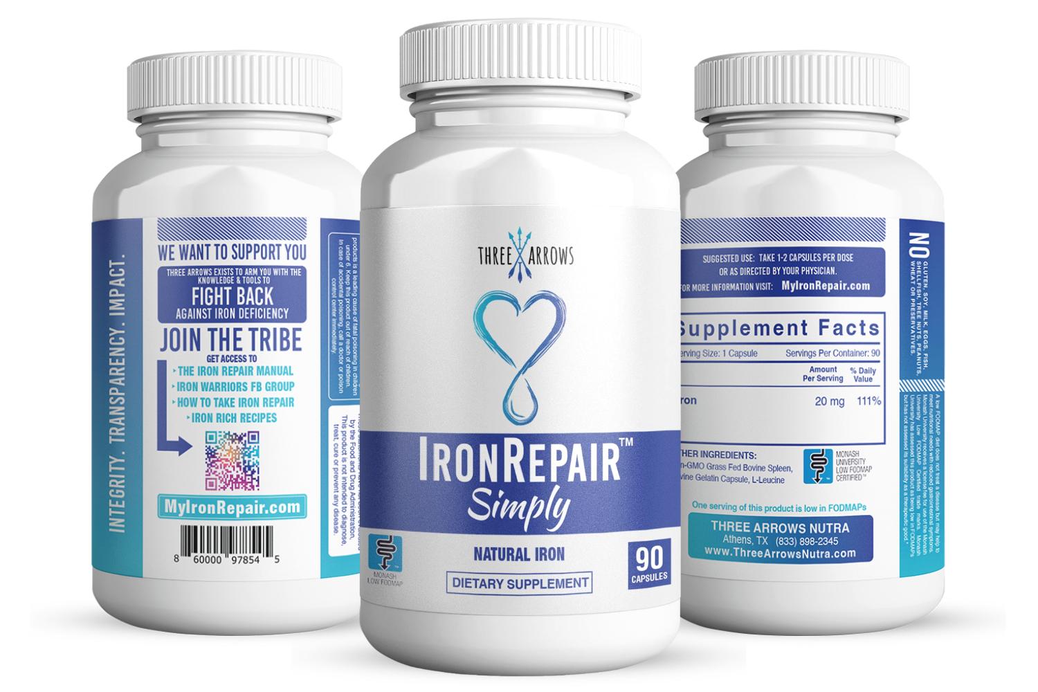 Iron Repair Simply Heme iron pills easy on stomach