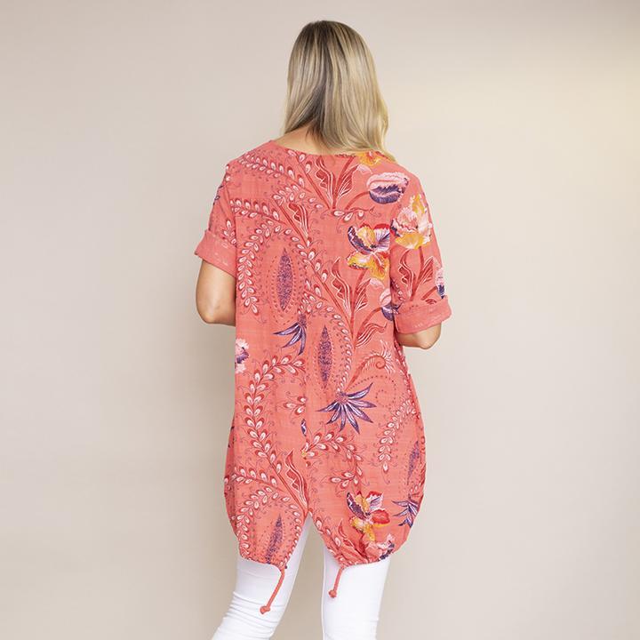 Lily Cotton Top (Coral)