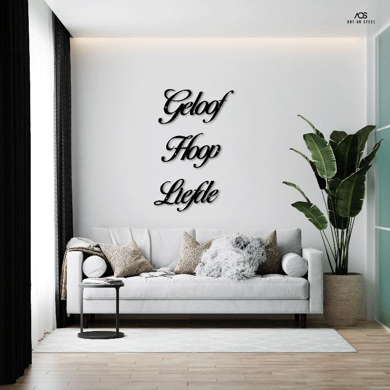 Geloof hoop liefde steel art 2