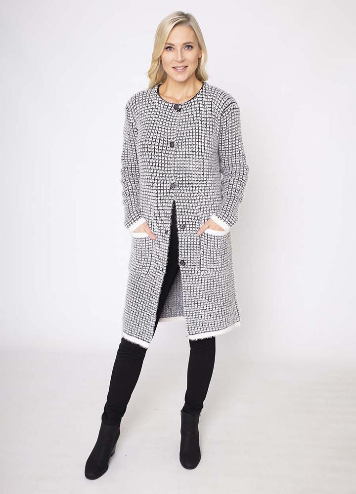 2 Pocket Mohair Cardi in Black