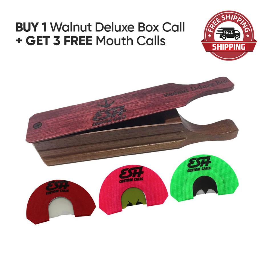 Buy 1 Walnut Deluxe Box Call and Get 3 Free Mouth Calls ESH Custom Calls
