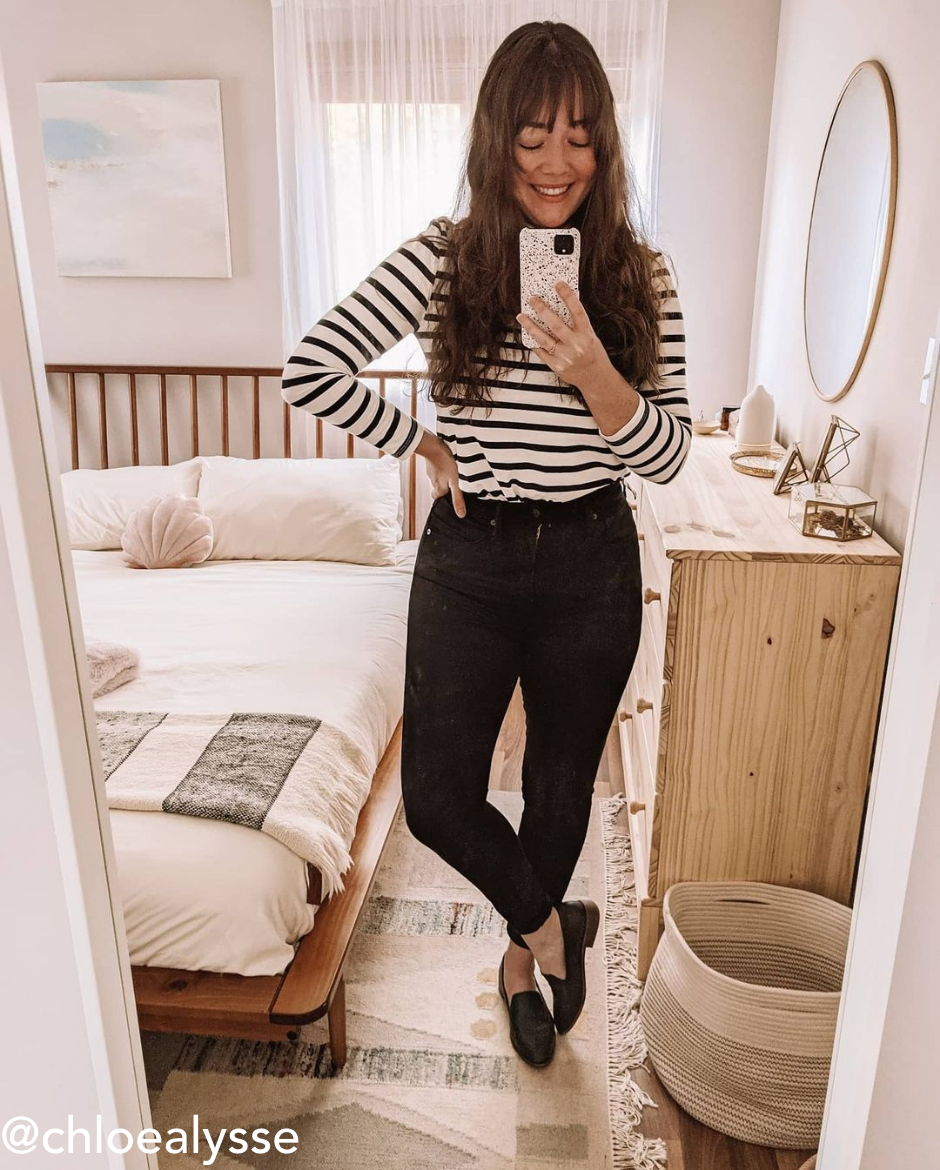 Black and White Striped Turtleneck