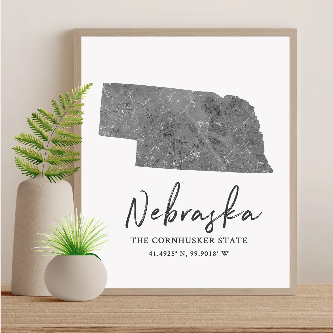 Nebraska State Map Silhouette print