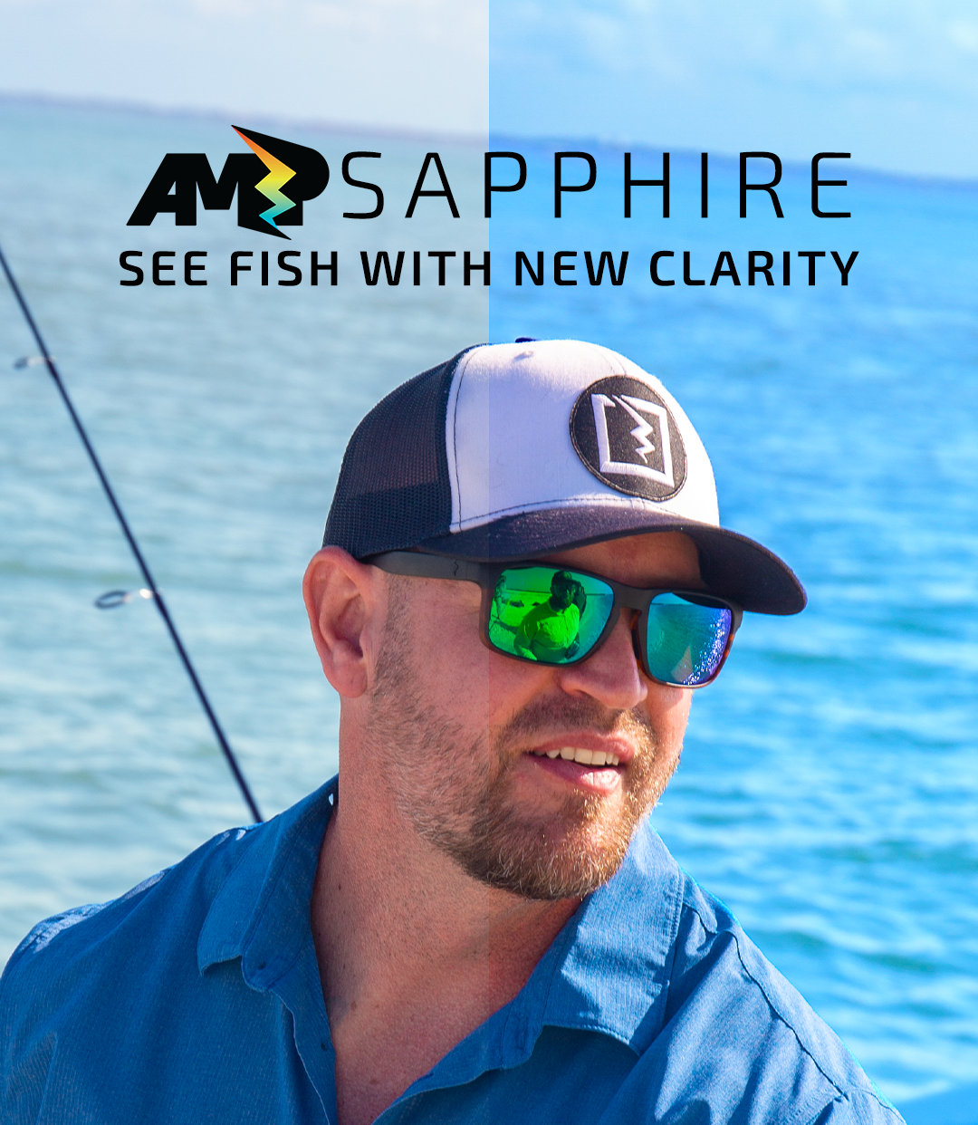 AMP Color Enhancing Sapphire Polarized Fuse Sunglasses