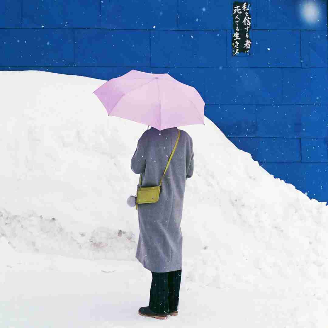 Person standing in snow